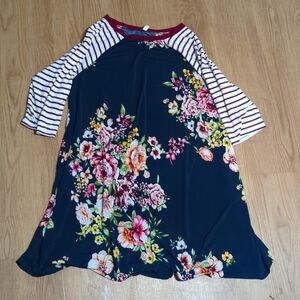 Floral and stripe dress